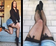 Jeans e nylon nero