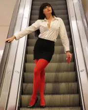Jessica in collant rossi