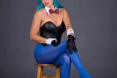 Jessica Lynn coniglietta in collant blu