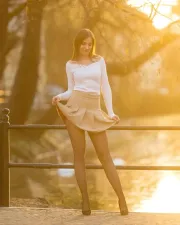 Le gambe di Anastazja in collant