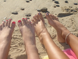 Gambe in spiaggia