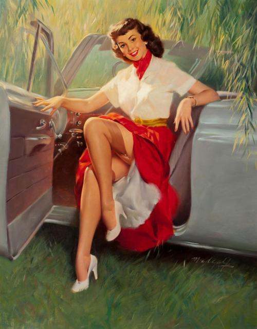 bill medcalf pinup con le calze di nylon