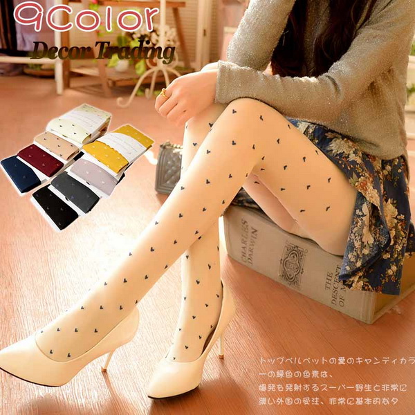 Girls Cute Lovely Hearts 80D Candy Color Pantyhose Women s Tights Velvet Stockings Female Elastic Slim