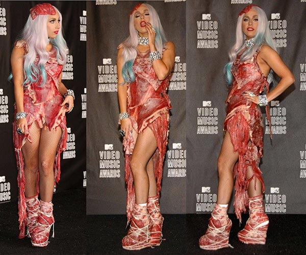 lady gagas meat dress 