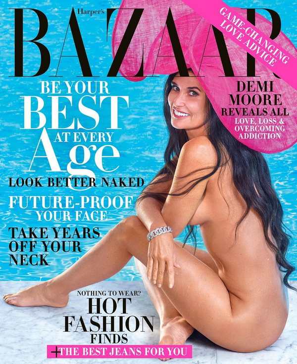 Demi Moore nuda sulla copertina di Harper's bazaar