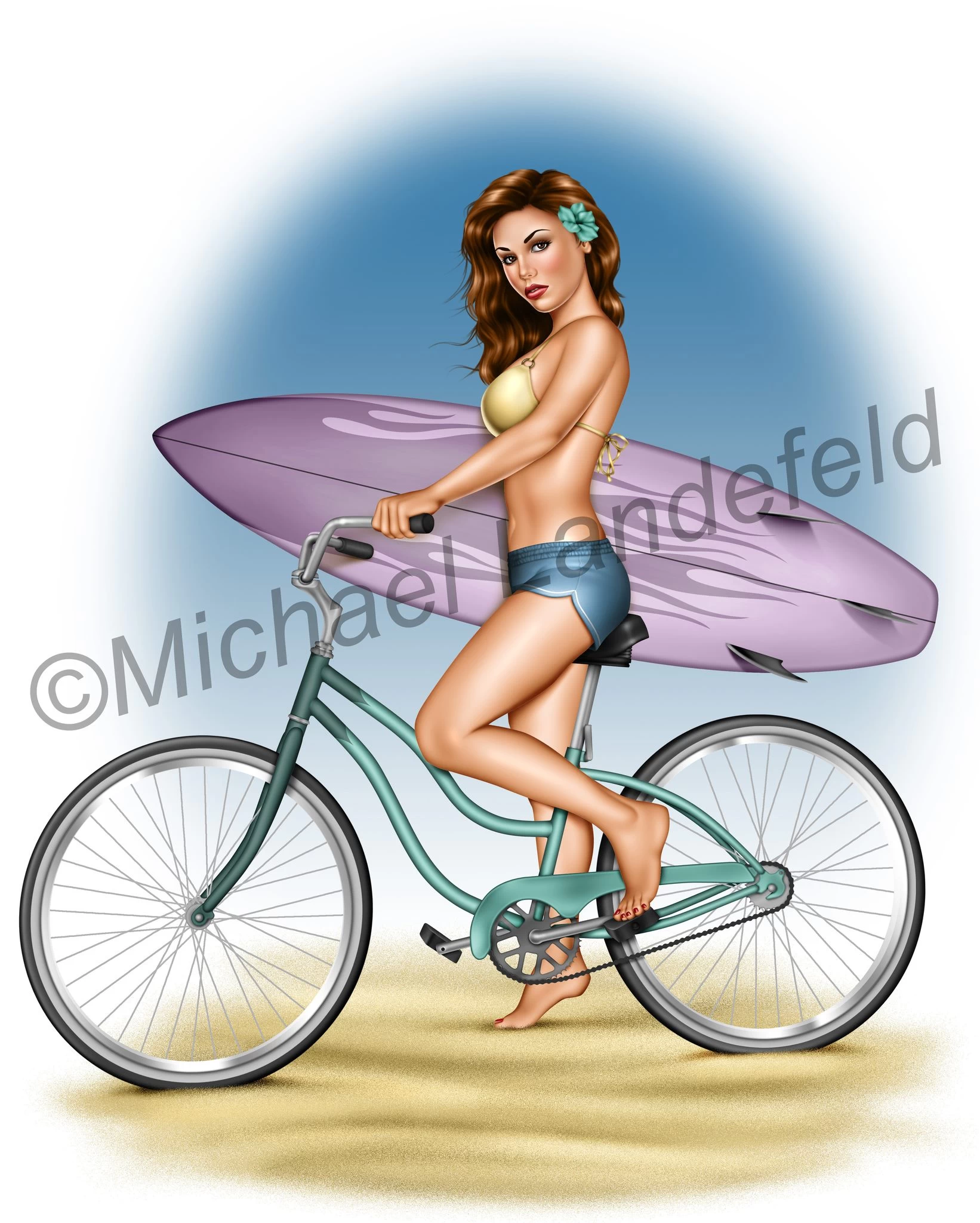 Pin up in bicicletta