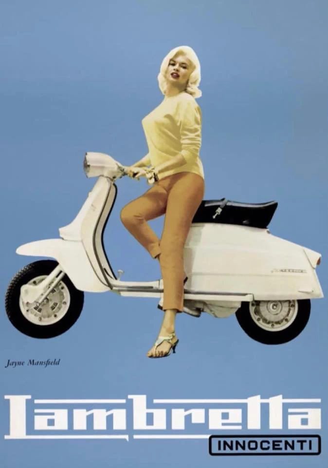 Jane Mansfield sulla Lambretta