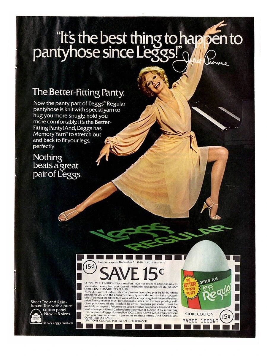 Pubblicità L'eggs 1979 con Juliet Prowse testimonial
