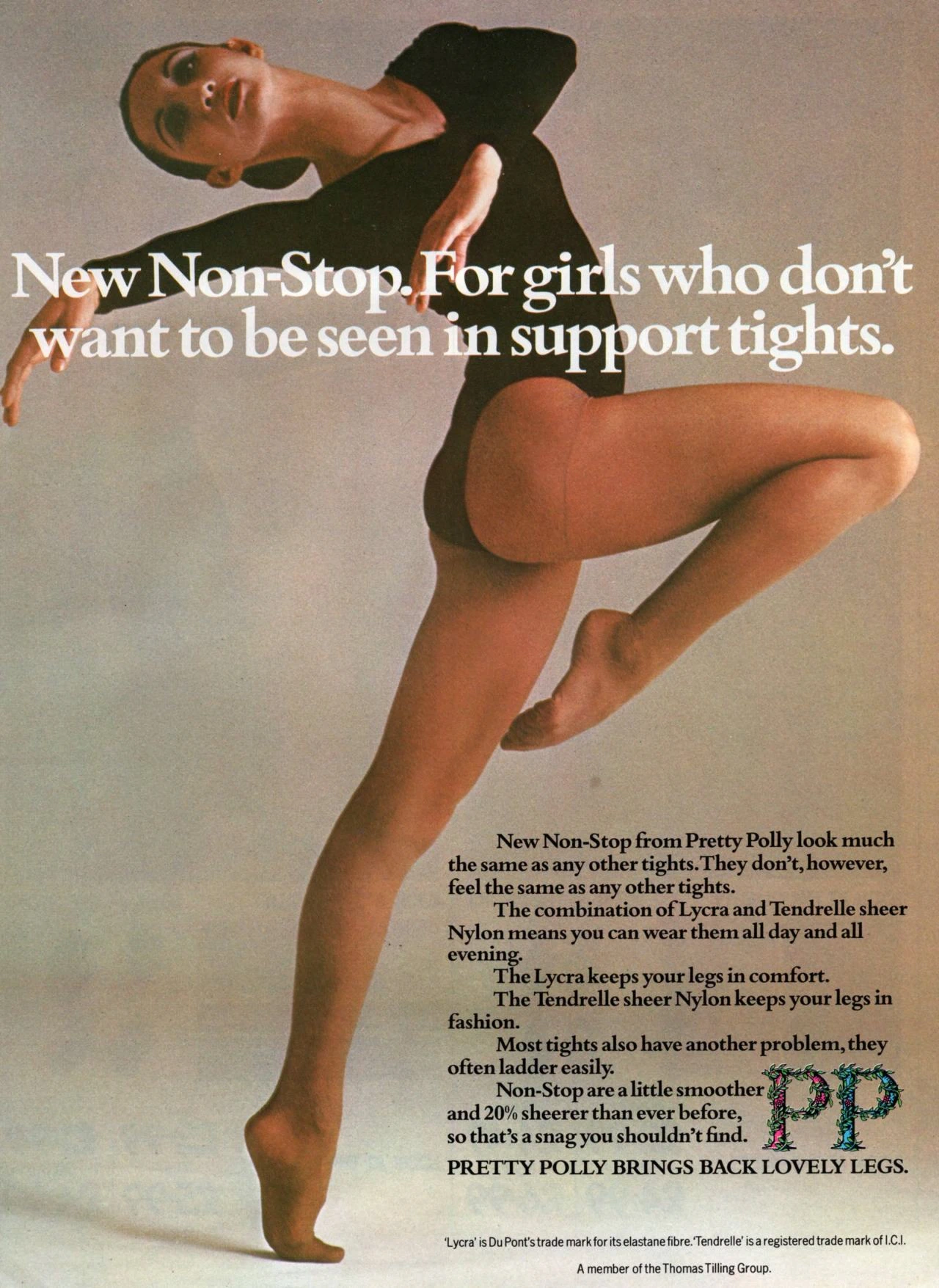 Pretty Polly Non-Stop con modella in body danza